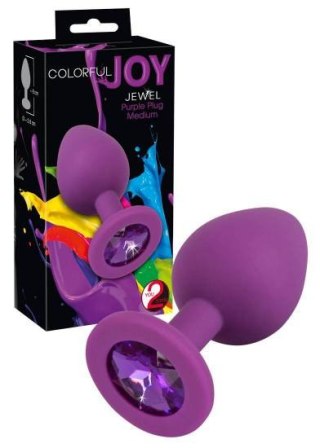 Korek analny Colorful Joy Jewel fioletowy 8 cm