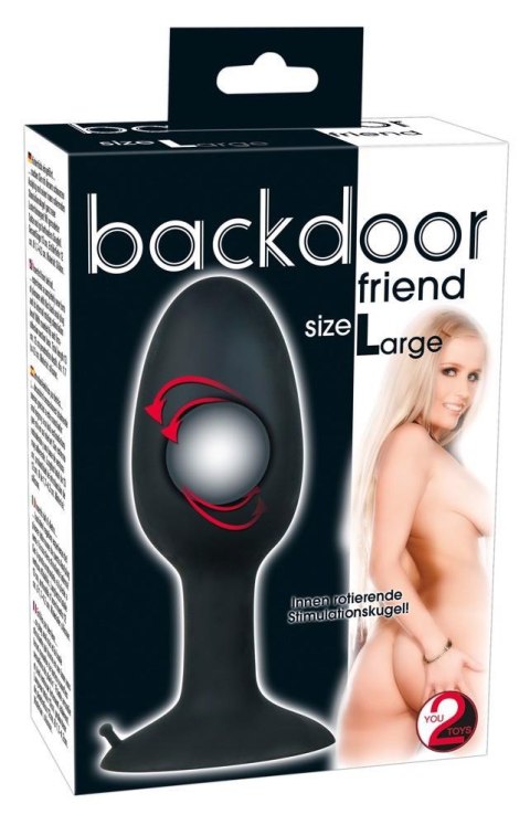 Korek analny silikonowy Backdoor Friend czarny 12 cm