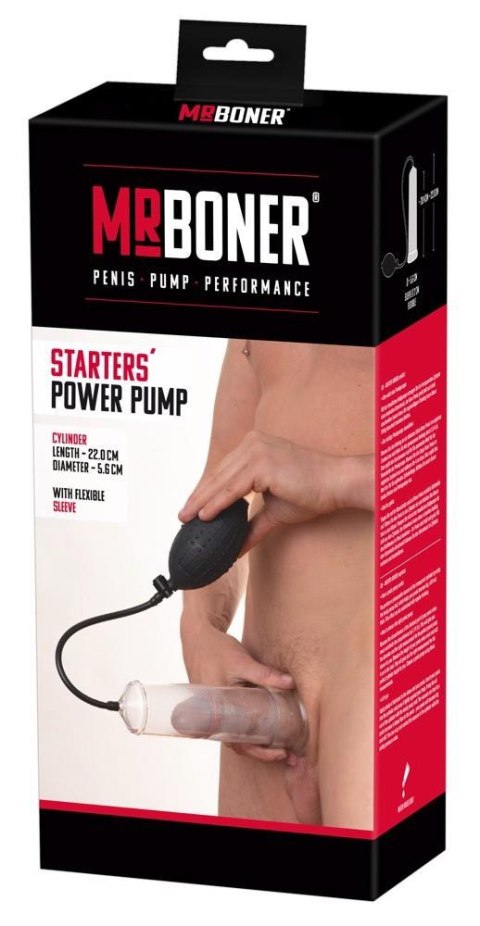 Pompka do penisa Mister Boner przezroczysta 21,5 cm