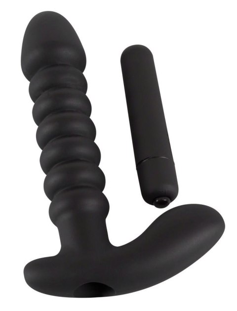 Wibrator analny silikonowy Black Velvets czarny 17 cm