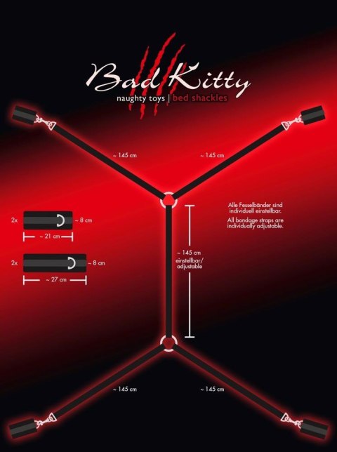 Zestaw do zniewolenia łóżka Bad Kitty 145 cm