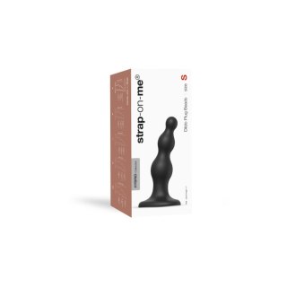 Dildo silikonowe z koralikami Strap-on-me czarne S
