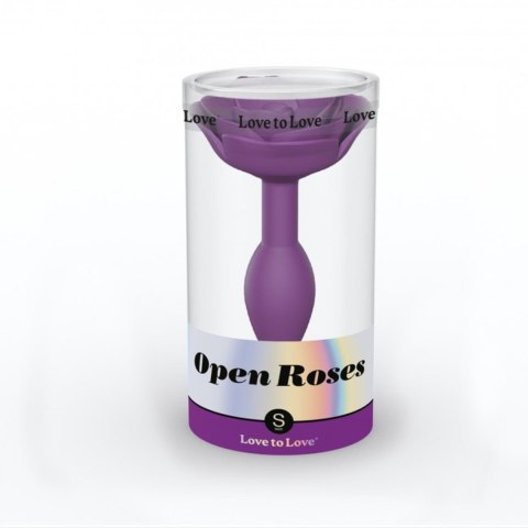 Korek analny silikonowy Open Roses Love to Love fioletowy S 8 cm