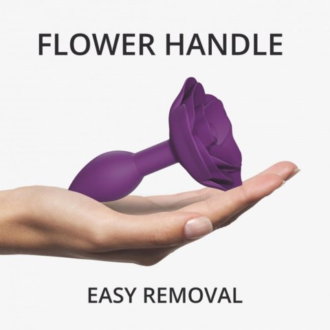 Korek analny silikonowy Open Roses Love to Love fioletowy S 8 cm