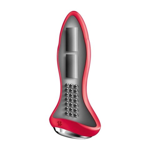 Korek analny wibrujący z rotacją Satisfyer Rotator Plug 1 czerwony 10 cm
