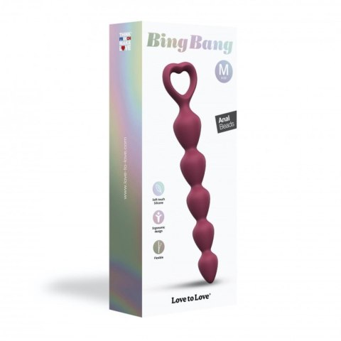 Łańcuszek analny silikonowy Bing Bang M Plum Star 15 cm