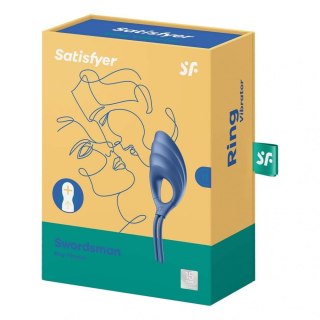 Pierścień wibrujący Satisfyer Swordsman niebieski USB