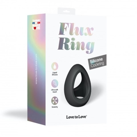 Podwójny pierścień erekcyjny Flux Ring Love to Love czarny onyx