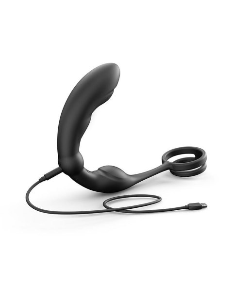 Silikonowy masażer prostaty z podwójnym pierścieniem Dorcel 18 cm