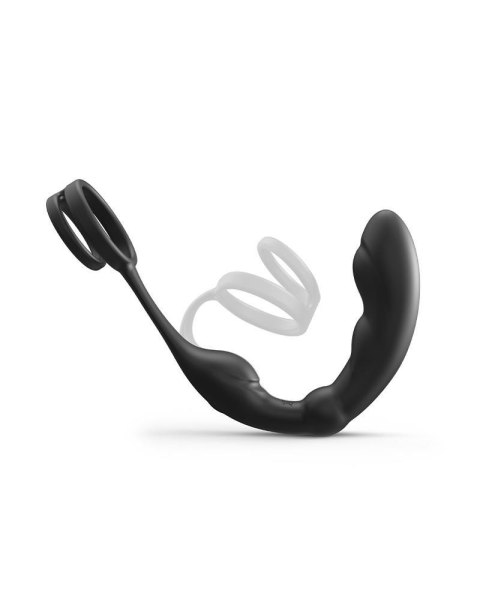 Silikonowy masażer prostaty z podwójnym pierścieniem Dorcel 18 cm