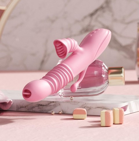 Wibrator Lyla z ząbkami łechtaczki języczkiem G analny różowy USB