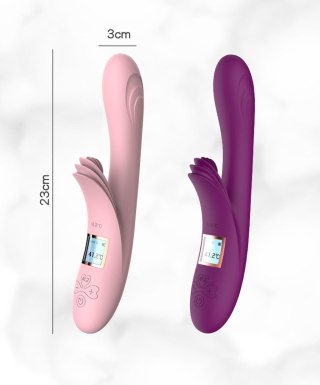 Wibrator silikonowy Lyla podgrzewany z językami różowy USB