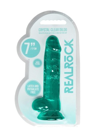 Dildo realistyczne z jądrami turkusowe 19 cm RealRock