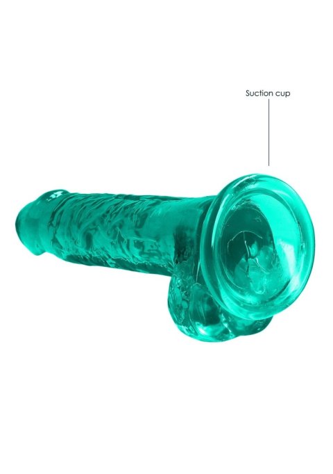Dildo realistyczne z jądrami turkusowe 19 cm RealRock