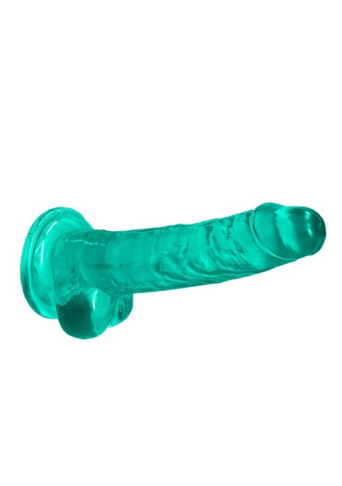 Dildo realistyczne z jądrami turkusowe 19 cm RealRock