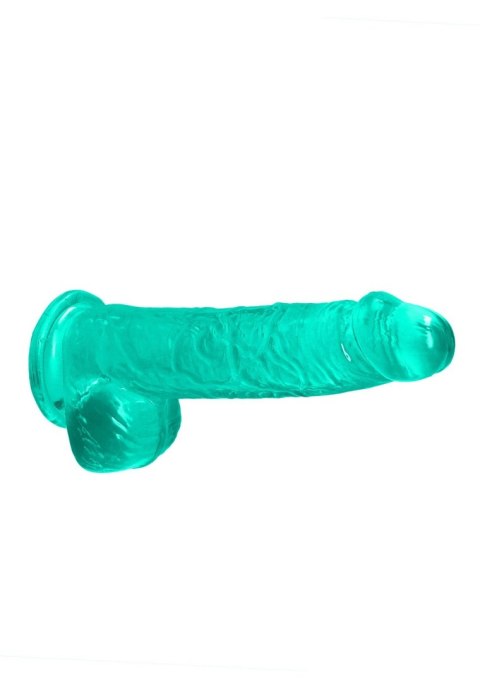 Dildo żelowe realistyczne z jądrami turkusowe RealRock 15 cm