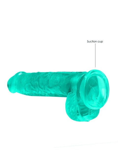 Dildo żelowe realistyczne z jądrami turkusowe RealRock 15 cm