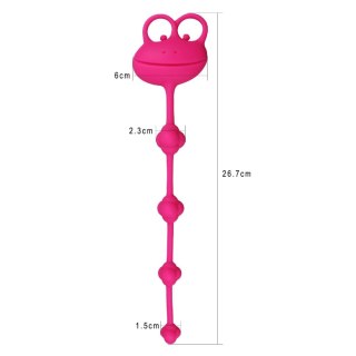 Kulki analne silikonowe w kształcie żaby Lovetoy różowe 25 cm