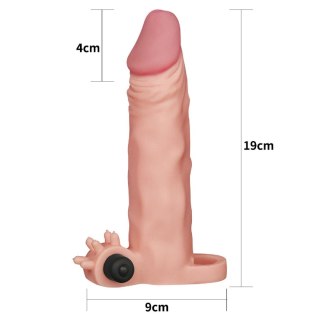 Przedłużka wibrująca na penisa Lovetoy cielista 19 cm