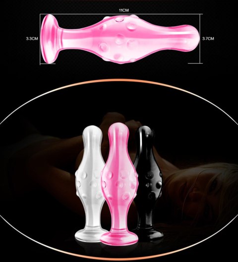 Szklany korek analny Lovetoy Romance czarny 11 cm