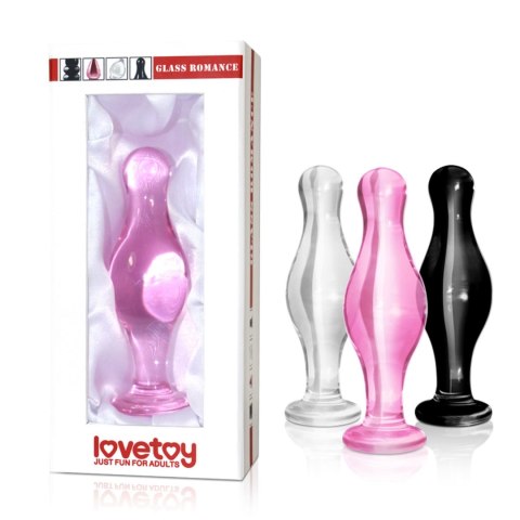 Szklany korek analny Lovetoy Romance różowy 11 cm