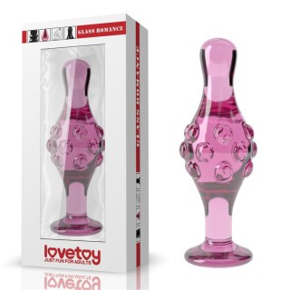 Szklany korek analny Lovetoy Romance różowy 11 cm