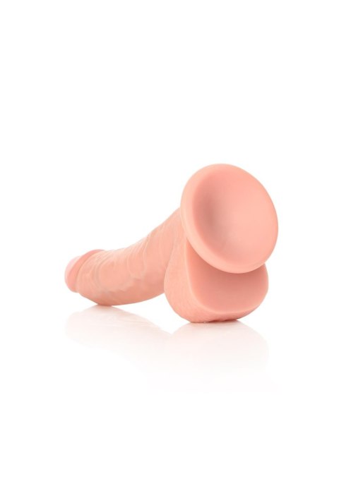 Dildo realistyczne zakrzywione z moszną i przyssawką RealRock 20,5 cm
