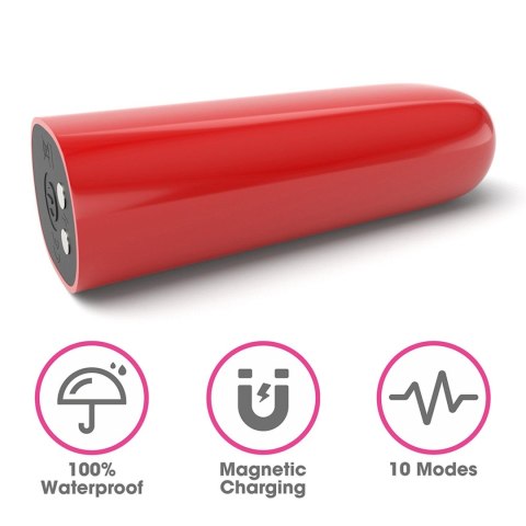 Mini wibrator IJOY ładowany USB wodoodporny 10 funkcji 8 cm