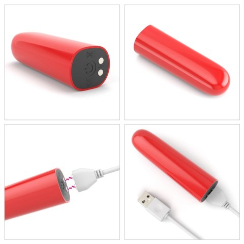Mini wibrator IJOY ładowany USB wodoodporny 10 funkcji 8 cm