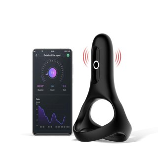 Pierścień erekcyjny Magic Motion Rise z aplikacją czarny