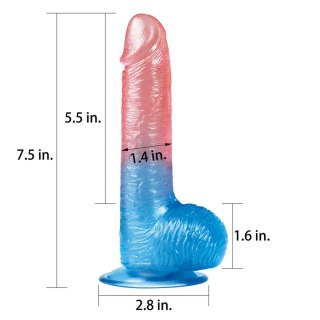 Realistyczne dildo Lovetoy TPE 19 cm z przyssawką