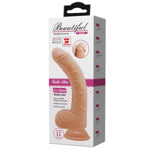 Wibrator realistyczny Baile Beautiful Alex zakrzywiony 28 cm