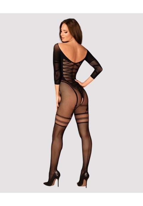 Bodystocking Obsessive G329 czarny XL XXL z imitacją gorsetu