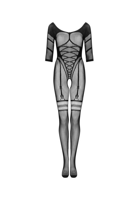 Bodystocking Obsessive G329 czarny XL XXL z imitacją gorsetu