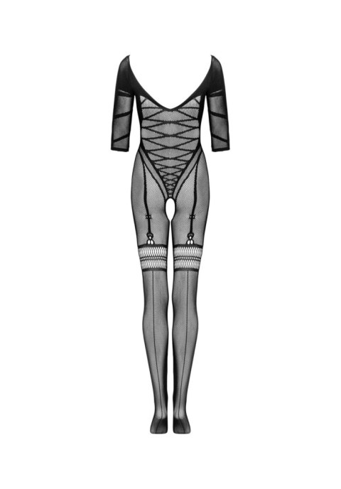 Bodystocking Obsessive G329 czarny XL XXL z imitacją gorsetu