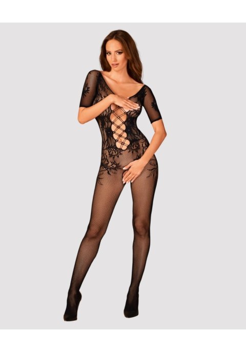 Bodystocking siateczkowy Obsessive F238 czarny kwiatowy S/M/L