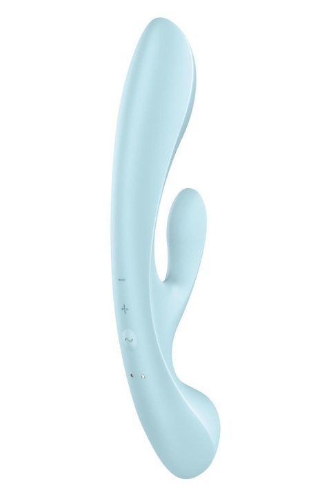 Wibrator króliczek Satisfyer Triple Oh jasnoniebieski USB wodoodporny
