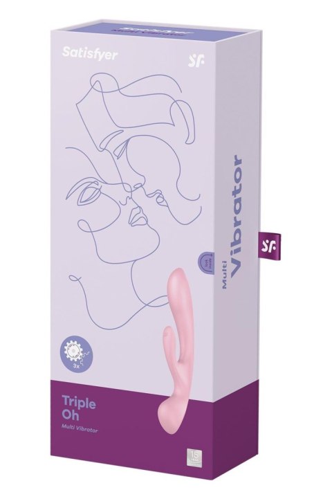 Wibrator króliczek Satisfyer Triple Oh różowy z 3 silnikami USB