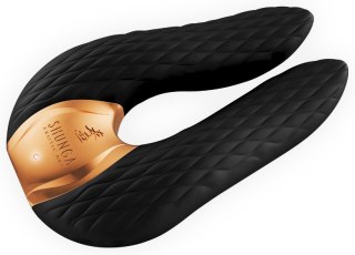 Wibrator podwójny Shunga Aiko silikonowy czarny USB 11 cm