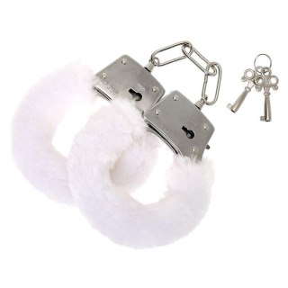 Kajdanki z futerkiem Love Cuffs białe Power Escorts
