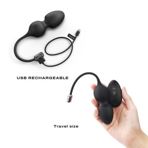 Kulki gejszy wibrujące Dorcel Love Balls czarne USB 9 cm
