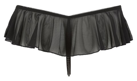 Stringi z falbankami ouvert Cottelli LINGERIE czarny L