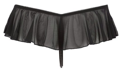 Stringi z falbankami ouvert Cottelli LINGERIE czarny L