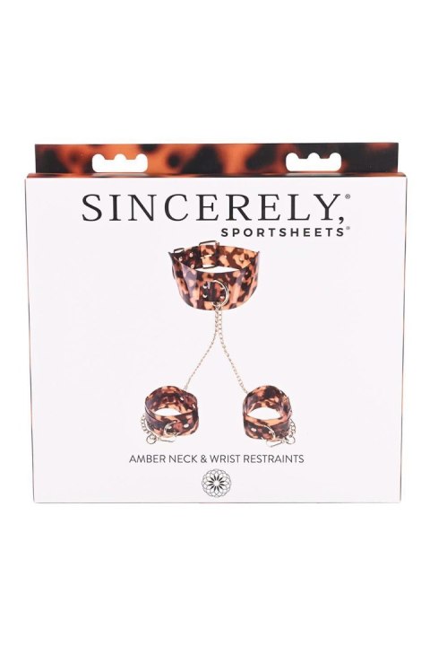 Wiązania na szyję i nadgarstki Sportsheets bursztynowe