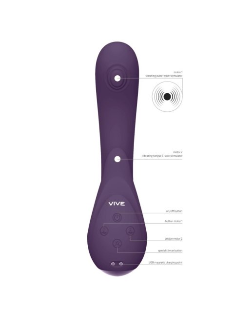 Wibrator silikonowy Vive Miki fioletowy USB