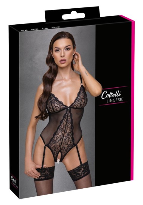 Body erotyczne Cottelli LINGERIE bez krocza czarne L