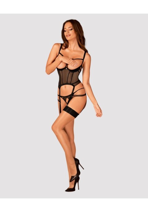 Gorset Lanelia z stringami Obsessive czarny XS/S