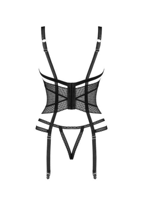 Gorset Lanelia z stringami Obsessive czarny XS/S