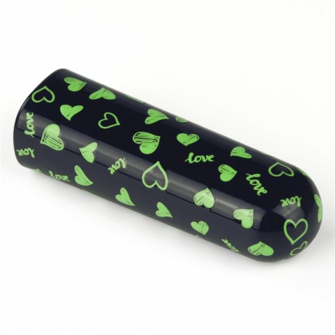 Mini wibrator Lovetoy serce świecący w ciemności ładowalny zielony 8cm