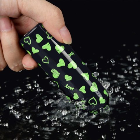 Mini wibrator Lovetoy serce świecący w ciemności ładowalny zielony 8cm